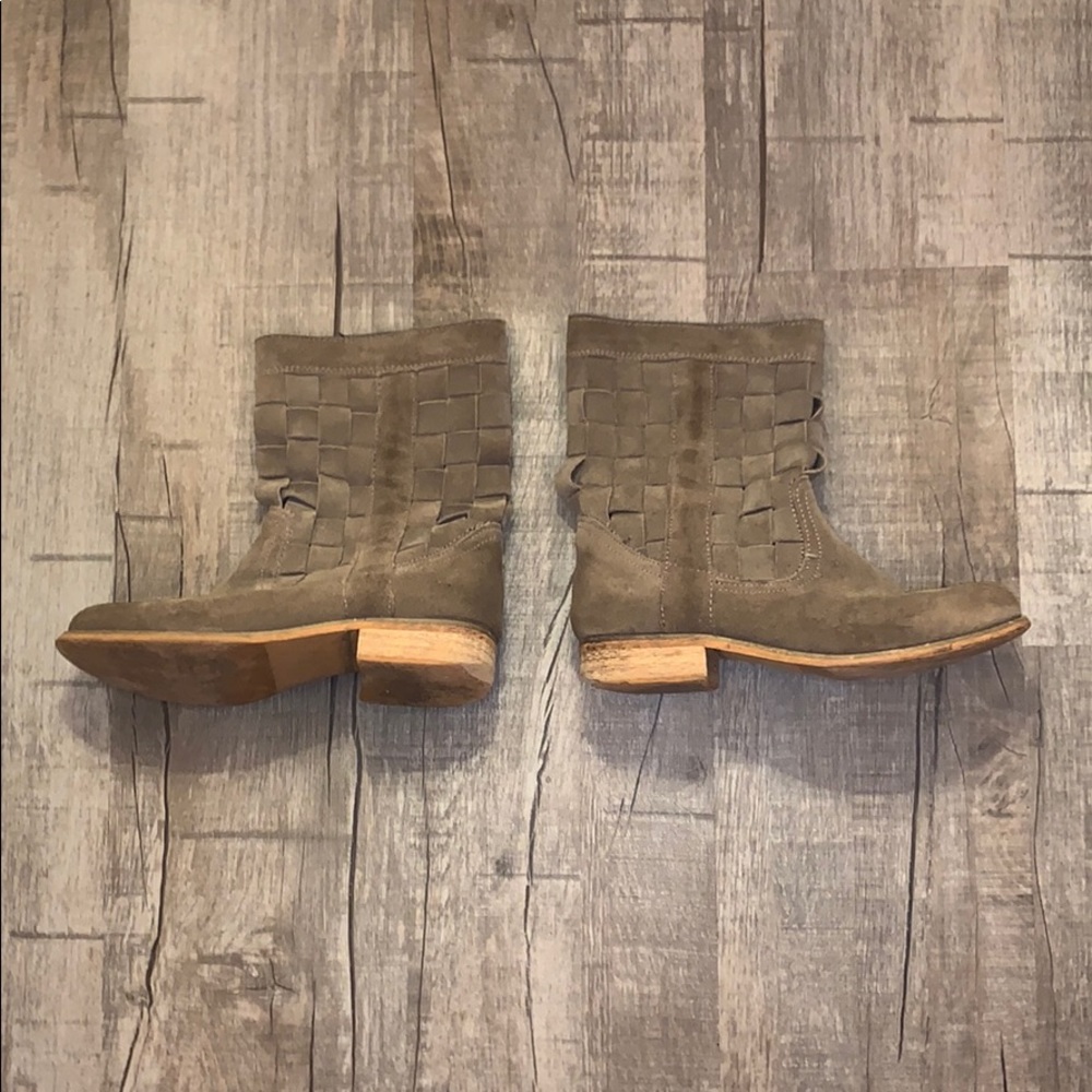 green genuine leather boots